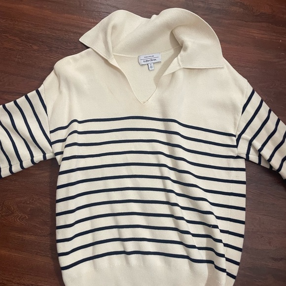 & Other Stories Striped Knit Blue and Cream - Picture 2 of 4